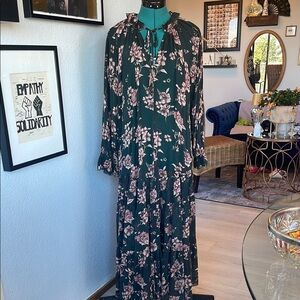 Free People Floral Green Maxi Dress
